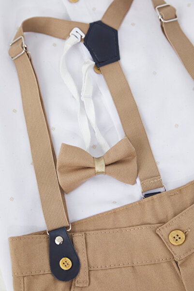 TRENDYOLKIDS Camel Plain Woven Bottom-Top Suit Tkdss25Au00050