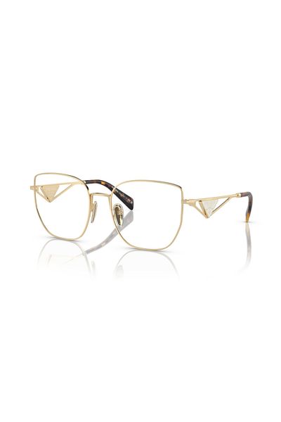 Prada Woman Butterfly Eyeglasses- Pr A54vd - Lense Size:55mm - Pale Gold