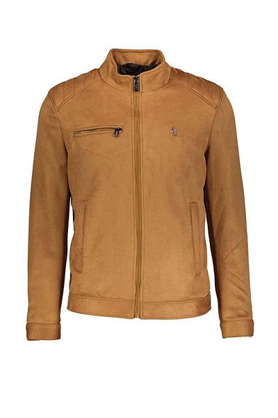 U.S. Polo Assn. Men's Stand Collar Suede Coat P23072 Tan