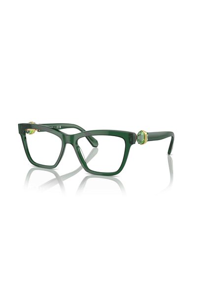 Swarovski Woman Square Eyeglasses- Sk 2021 - Lense Size:55mm - Transparent Green