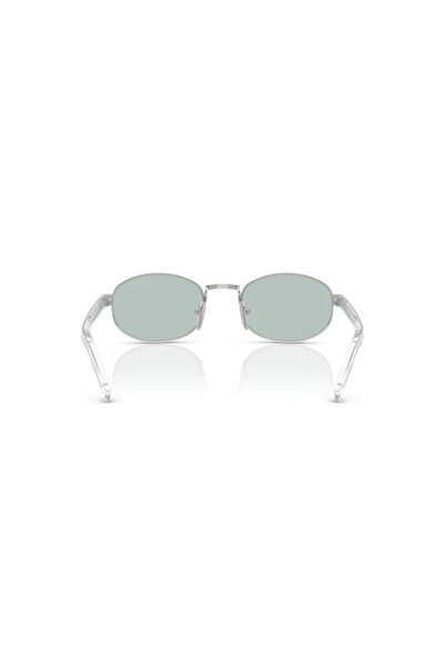 Prada Woman Oval Sunglasses- Pr B53s - Lense Size:49mm - Silver