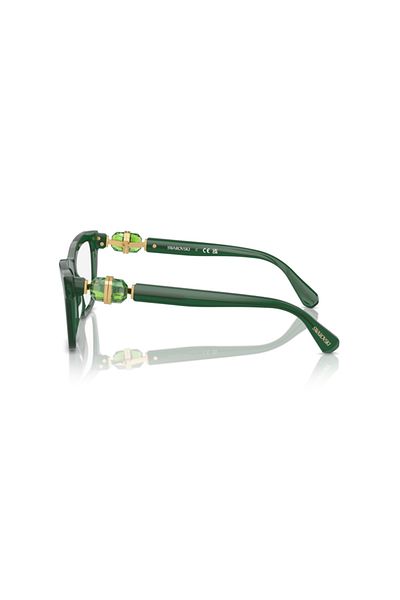 Swarovski Woman Square Eyeglasses- Sk 2021 - Lense Size:55mm - Transparent Green