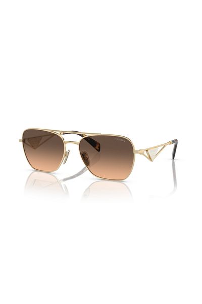 Prada Woman Pillow Sunglasses- Pr A50s - Lense Size:59mm - Pale Gold