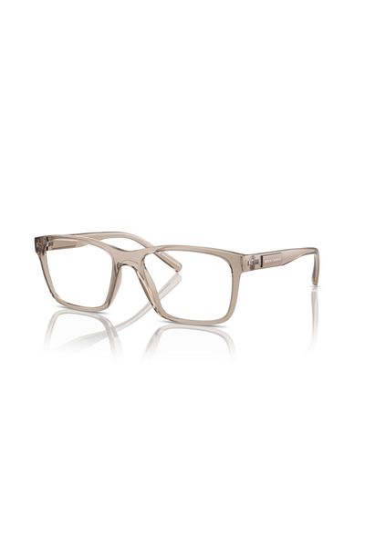 Armani Exchange Man Rectangle Eyeglasses- Ax 3114 - Lense Size:54mm - Shiny Transparent Brown