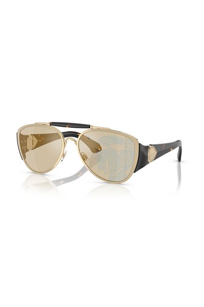 BURBERRY Unisex Pilot Sunglasses- Be 3161 - Lense Size:60mm - Light Gold