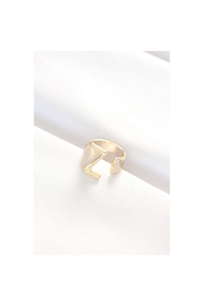 Skygo Z Letter Gold Color Adjustable Ring - Tj-Byk3153