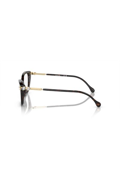 Swarovski Woman Cat Eye Eyeglasses- Sk 2011 - Lense Size:53mm - Havana