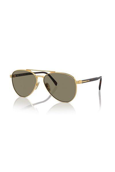 Prada Man Pilot Sunglasses- Pr A58s - Lense Size:58mm - Gold