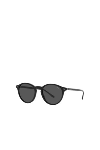 Ralph Lauren Polo Man Round Sunglasses- Ph 4193 - Lense Size:51mm - Shiny Black