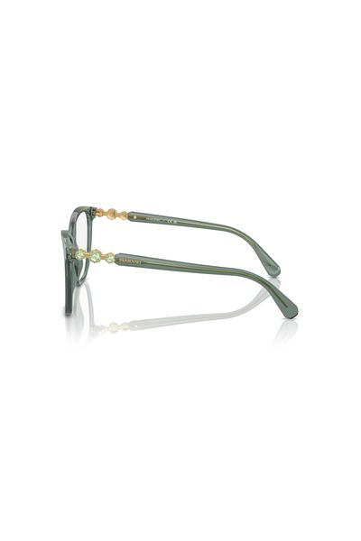Swarovski Woman Square Eyeglasses- Sk 2020 - Lense Size:52mm - Trasparent Green