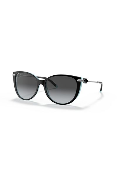 Tiffany نموذج 0TF4178 8055T357 أسيتات عين القطة أسود على أزرق تيفاني للإناث البالغات