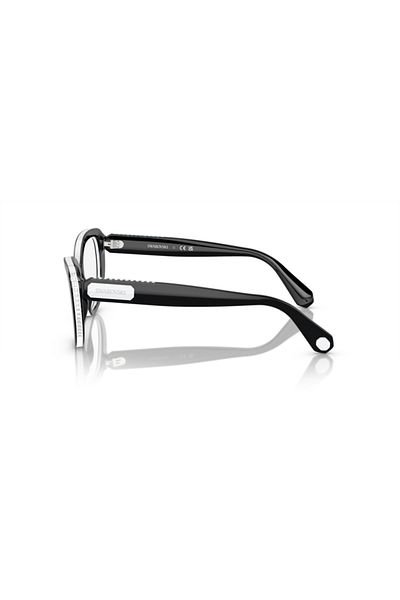 Swarovski Woman Cat Eye Eyeglasses- Sk 2014 - Lense Size:52mm - Black/white