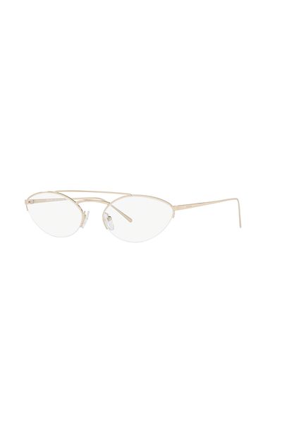Prada Woman Oval Eyeglasses- Pr 62vv - Lense Size:57mm - Pale Gold
