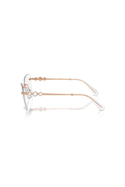 Swarovski Woman Butterfly Eyeglasses- Sk 1014 - Lense Size:53mm - Rose Gold