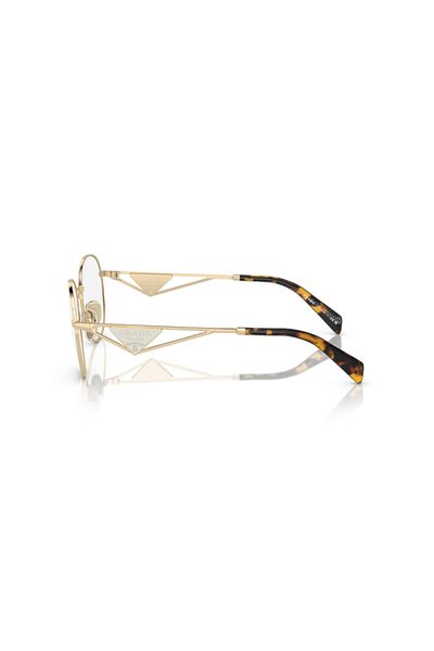 Prada Woman Round Eyeglasses- Pr A50v - Lense Size:52mm - Pale Gold
