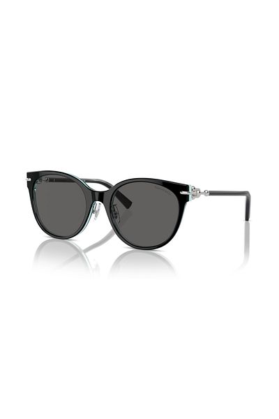 Tiffany Woman Cat Eye Sunglasses- Tf 4223d - Lense Size:54mm - Black On Crystal Blue
