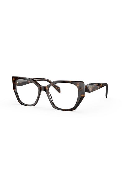 Prada Woman Irregular Eyeglasses- Pr 18wv - Lense Size:52mm - Tortoise