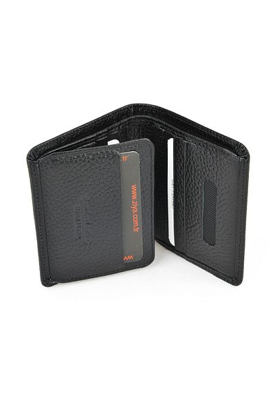 Ziya Men's Genuine Leather Wallet 1519841 Zd04 Black