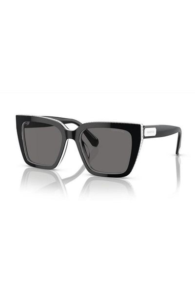 Swarovski Woman Pillow Sunglasses- Sk 6013 - Lense Size:54mm - Black
