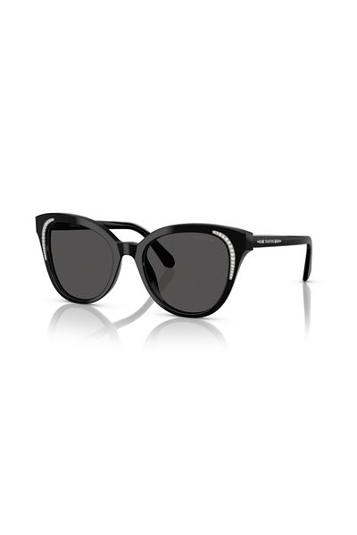 Swarovski Woman Butterfly Sunglasses- Sk 6031 - Lense Size:53mm - Black