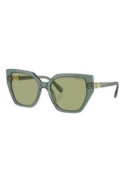 Swarovski Woman Irregular Sunglasses- Sk 6016 - Lense Size:56mm - Transparent Green