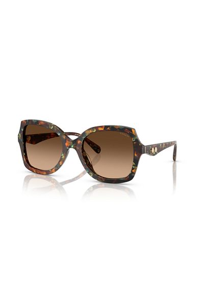 Coach Woman Butterfly Sunglasses- Hc 8410u - Lense Size:56mm - Jade Pearl Tortoise