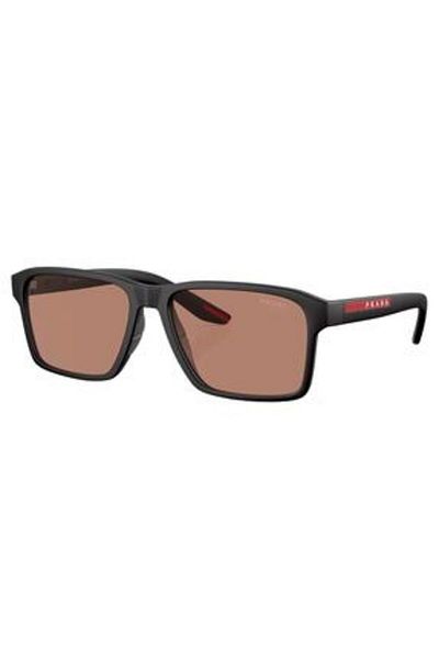 Prada Linea Rossa Man Rectangle Sunglasses- Ps 05ys - Lense Size:58mm - Black Rubber