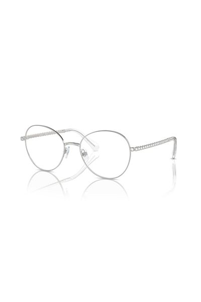 Swarovski Woman Round Eyeglasses- Sk 1013 - Lense Size:52mm - Silver