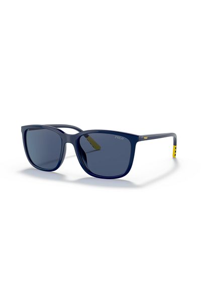 Polo Man Pillow Sunglasses- Ph 4185u - Lense Size:56mm - Shiny Navy Blue Yellow Rubbe
