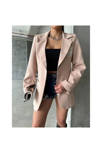Marsilyan - Ello Labelled Jacket with Security Pin Detail