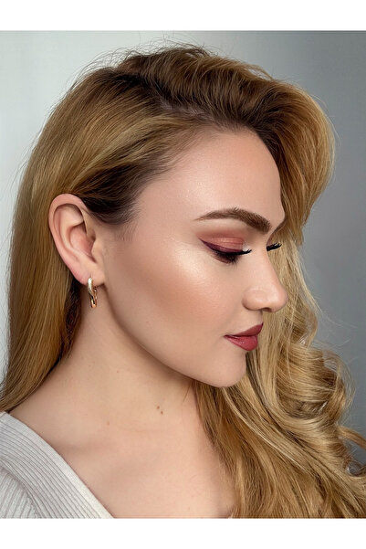 Miyoste Kadın Gold Renk Çelik Halka Küpe