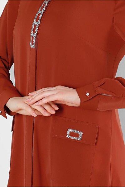 Alvina STONE PRINTED HIDDEN BUTTON TUNIC 43533