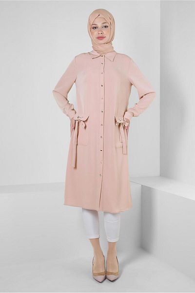 Alvina Lace Up Buttoned Tunic - 43859