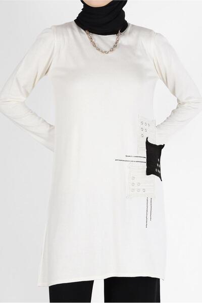Alvina PATCH DETAILED KNITWEAR TUNIC 42033
