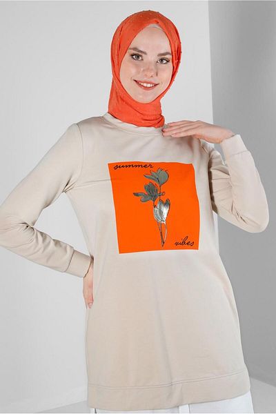 Alvina Text and FLOWER PRINTED TRACKSUIT TUNIC 43556