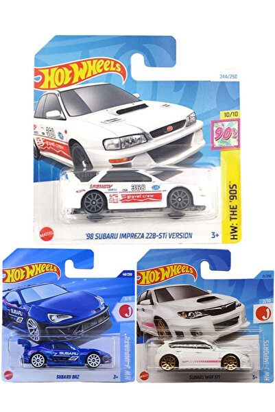 HOT WHEELS 3 Araç Hot Wheels Set - Subaru BRZ & '98 Subaru Impreza 22B Sti Ve...
