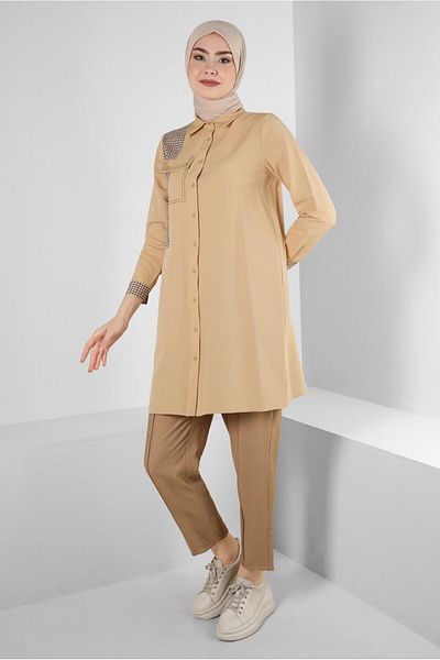 Alvina Plaid POCKET DETAILED SHIRT TUNIC 43646