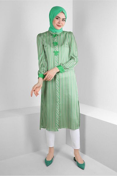 Alvina STRIPED RIBBON DETAIL TUNIC 43737
