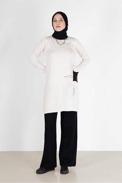 Alvina PATCH DETAILED KNITWEAR TUNIC 42033