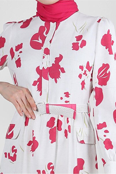 Alvina PATTERNED BUTTON DETAILED DRESS 43781