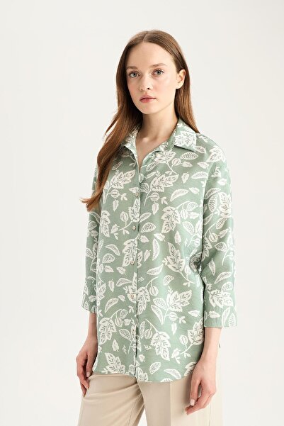 DeFacto Regular Fit Desenli Uzun Kollu Gömlek C3818AX25SP