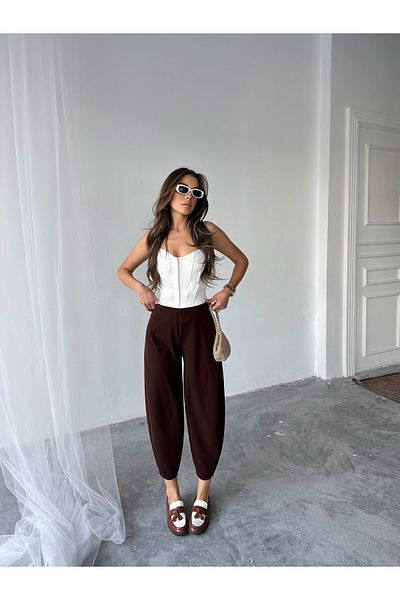 NOA LİNE Scuba Crepe Fabric Shalwar Model Balloon Pants