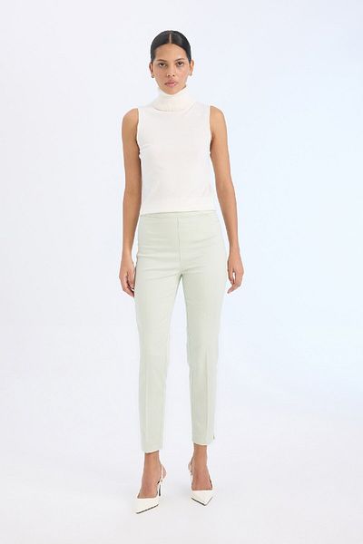 DeFacto Sigaret Satin Fabric Trousers Normal Waist Straight Leg J8743Az-Vision