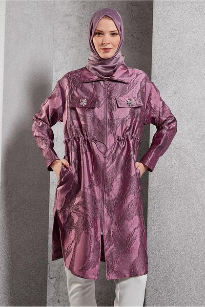 Alvina Zippered Jacquard Tunic 44730