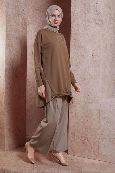 Alvina 44450 Model Stone Printed Tracksuit Tunic