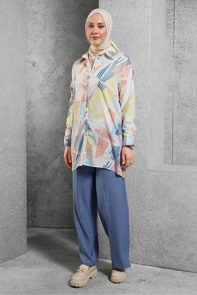 Alvina 44543 Model Patterned Shirt Tunic