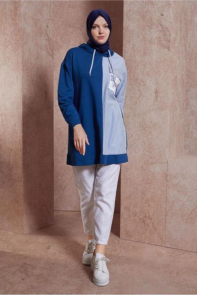 Alvina 44618 Model Hooded Tracksuit Tunic