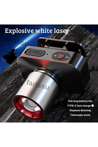 farissu WH-2102 Şarjlı Kafa Feneri - 10W, 1200 Lümen, Zoom Fonksiyonlu, C Tip...