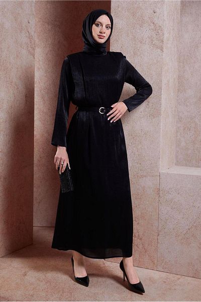 Alvina 44576 Model Rochie Hijab cu centura
