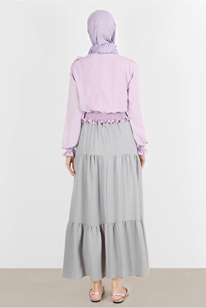 Alvina Elastic Waist Bow Detailed Blouse 42755